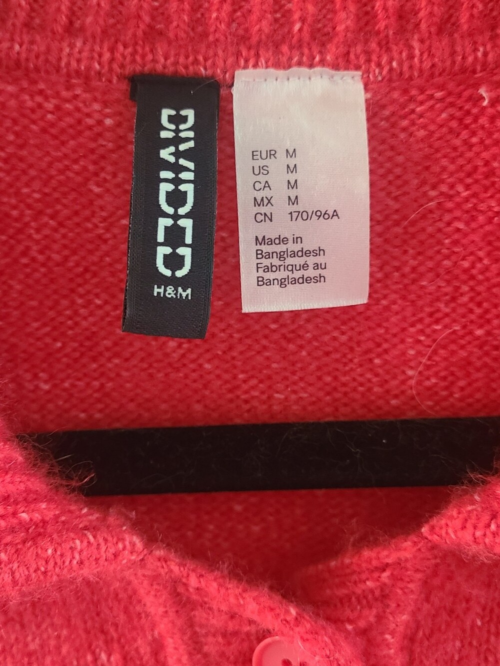 H&M Bright Red Short-Sleeve Knit Button Cardigan - Picture 3 of 5